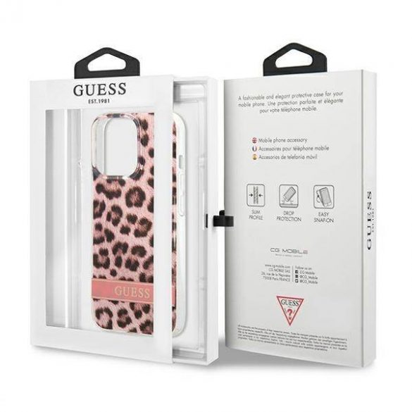 Guess GUHCP13LHSLEOP iPhone 13 Pro / 13 6,1" rożowy/roz husă rigidă Leopard