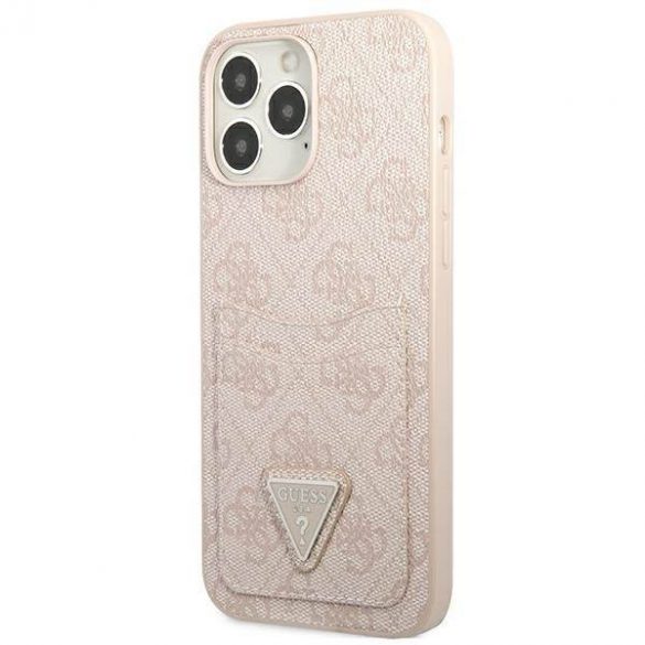 Guess GUHCP13LP4TPP iPhone 13 Pro / 13 6,1" rożowy/roz husă rigidă 4G Triangle Logo Carslot