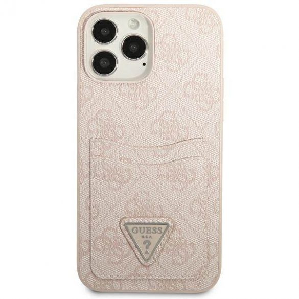 Guess GUHCP13LP4TPP iPhone 13 Pro / 13 6,1" rożowy/roz husă rigidă 4G Triangle Logo Carslot