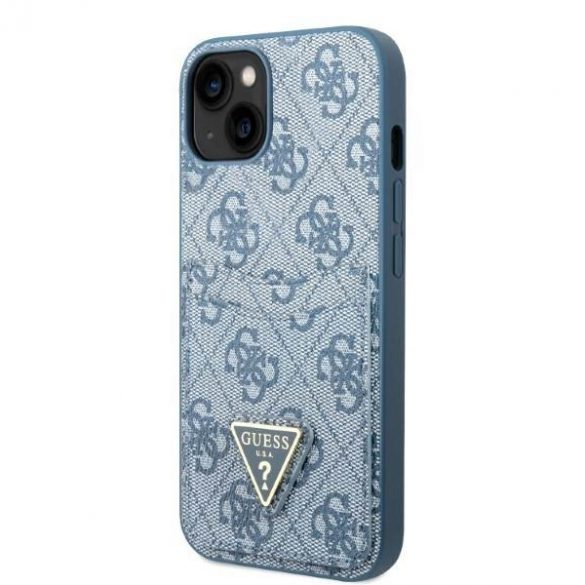 Guess GUHCP13MP4TPB iPhone 13 / 14 / 15 6.1" albastru/albastru hard Husă 4G Triangle Logo Cardslot