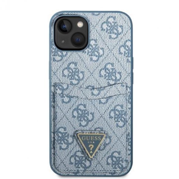 Guess GUHCP13MP4TPB iPhone 13 / 14 / 15 6.1" albastru/albastru hard Husă 4G Triangle Logo Cardslot