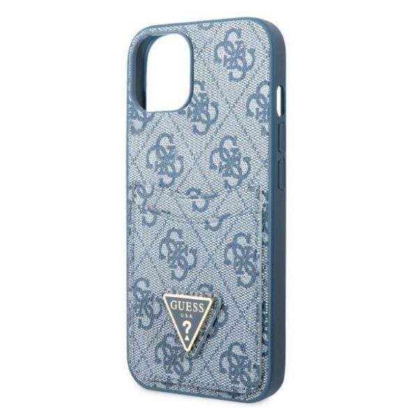 Guess GUHCP13MP4TPB iPhone 13 / 14 / 15 6.1" albastru/albastru hard Husă 4G Triangle Logo Cardslot