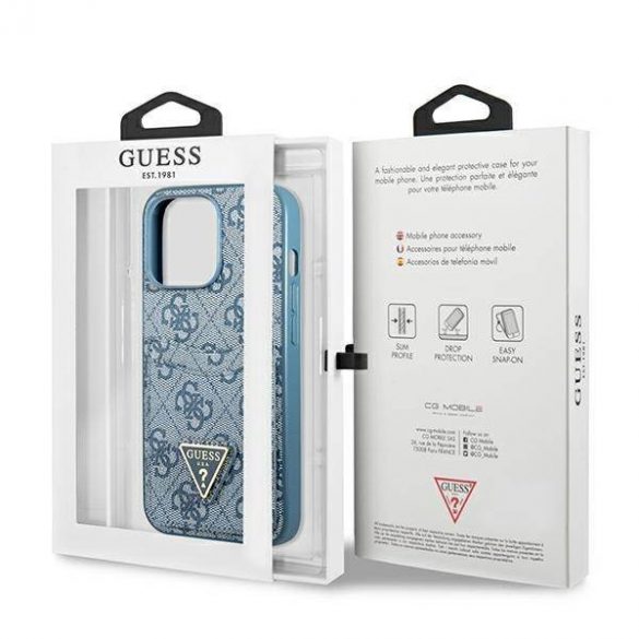 Guess GUHCP13LP4TPB iPhone 13 Pro / 13 6,1" niebieski/blue hardcase 4G Triangle Logo Carslot