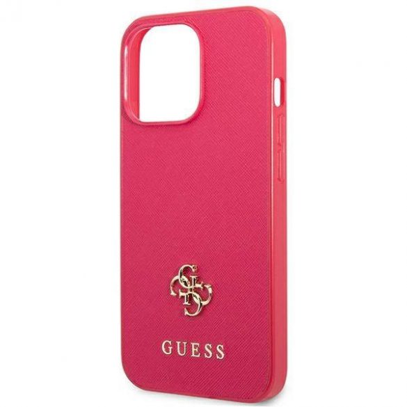 Guess GUHCP13LPS4MF iPhone 13 Pro / 13 6,1" roz/roz hard Husă Saffiano 4G Small Metal Logo husă