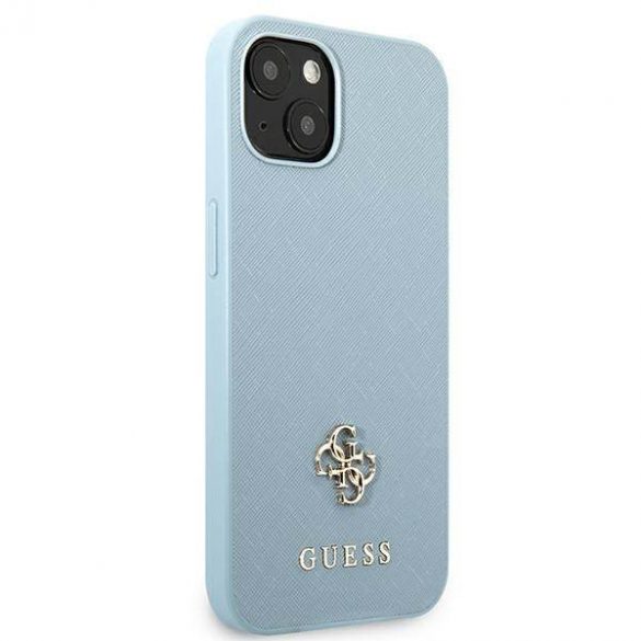 Guess GUHCP13SPS4MB iPhone 13 mini 5,4" niebieski/albastru Husă rigidă Saffiano 4G Small Metal Logo