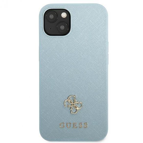 Guess GUHCP13MPS4MB iPhone 13 / 14 / 15 6.1" niebieski/albastru hardcase Saffiano 4G Small Metal Logo