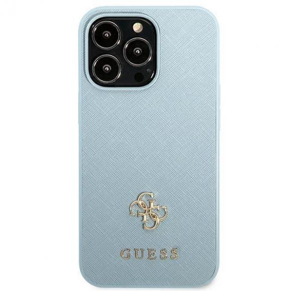 Guess GUHCP13LPS4MB iPhone 13 Pro / 13 6,1" albastru/albastruhard Husă Saffiano 4G Small Metal Logo husă