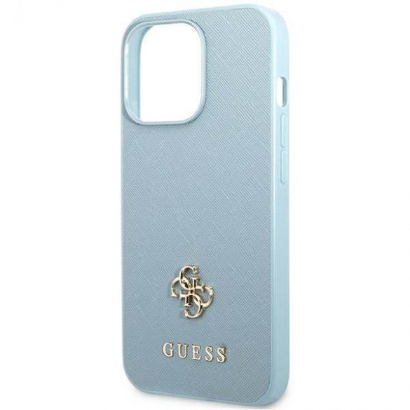 Guess GUHCP13LPS4MB iPhone 13 Pro / 13 6,1" albastru/albastruhard Husă Saffiano 4G Small Metal Logo husă