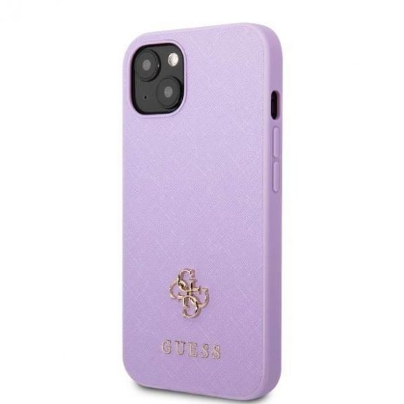 Guess GUHCP13SPS4MU Carcasă rigidă pentru iPhone 13 mini 5,4" violet/violet Saffiano 4G Husă metalică mică cu logo