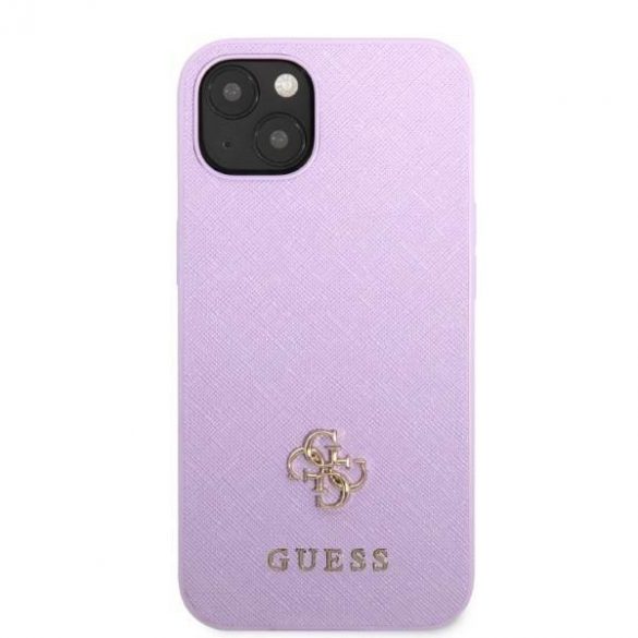 Guess GUHCP13SPS4MU Carcasă rigidă pentru iPhone 13 mini 5,4" violet/violet Saffiano 4G Husă metalică mică cu logo