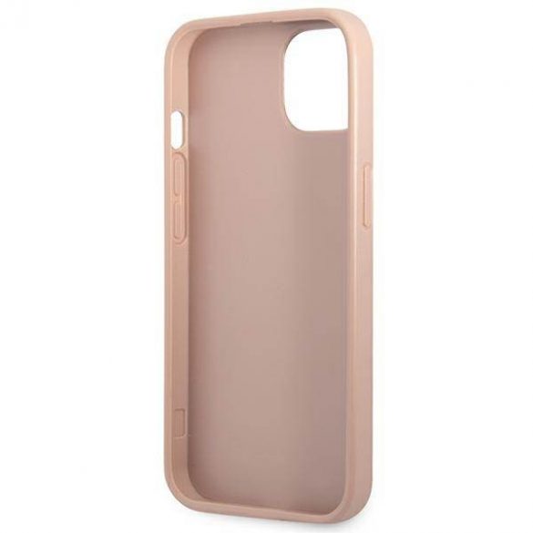 Guess GUHCP13MPSATPP iPhone 13 / 14 / 15 6.1" rożowy/roz hardcase SaffianoTriangle Logo Slot card