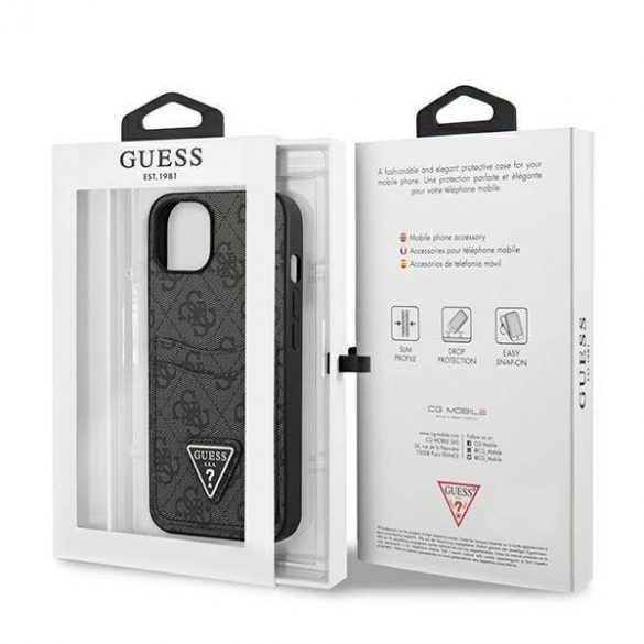 Guess GUHCP13SP4TPK Carcasă rigidă pentru iPhone 13 mini 5,4" czarny/negru 4G Triangle Logo Carslot