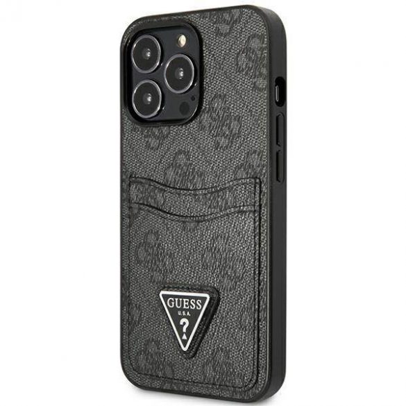 Guess GUHCP13LP4TPK iPhone 13 Pro / 13 6,1" carcasă rigidă neagră 4G Triangle Logo Carcasă