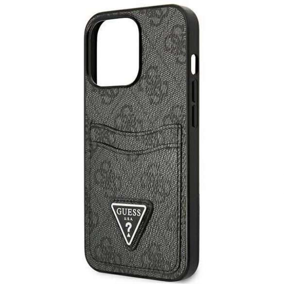 Guess GUHCP13LP4TPK iPhone 13 Pro / 13 6,1" carcasă rigidă neagră 4G Triangle Logo Carcasă