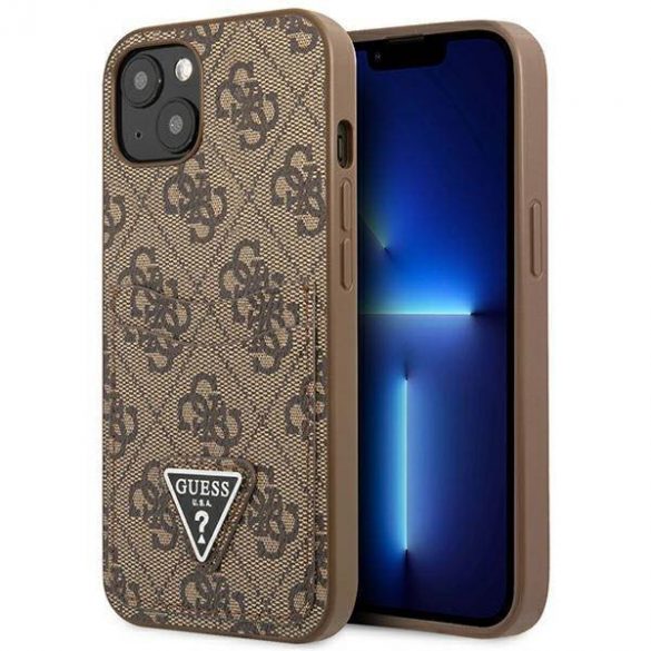 Guess GUHCP13SP4TPW iPhone 13 mini 5,4" husă rigidă maro/brązowy 4G Triangle Logo Carslot