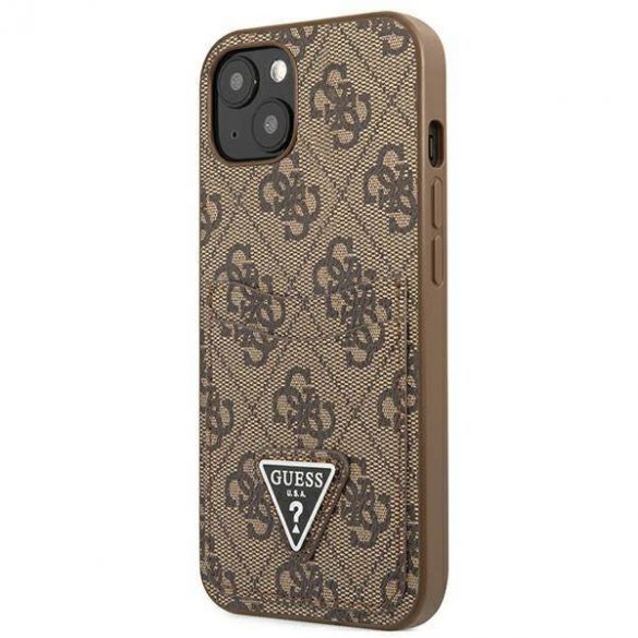 Guess GUHCP13SP4TPW iPhone 13 mini 5,4" husă rigidă maro/brązowy 4G Triangle Logo Carslot