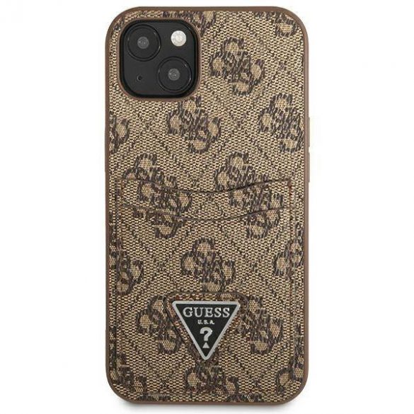 Guess GUHCP13SP4TPW iPhone 13 mini 5,4" husă rigidă maro/brązowy 4G Triangle Logo Carslot