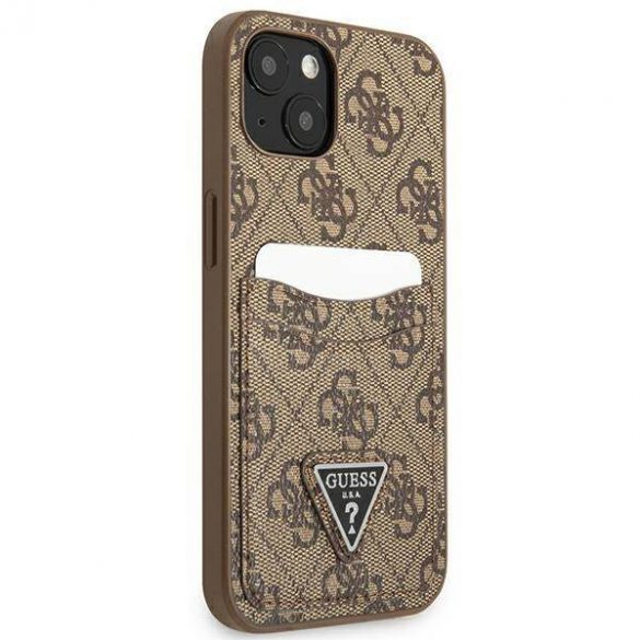 Guess GUHCP13SP4TPW iPhone 13 mini 5,4" husă rigidă maro/brązowy 4G Triangle Logo Carslot