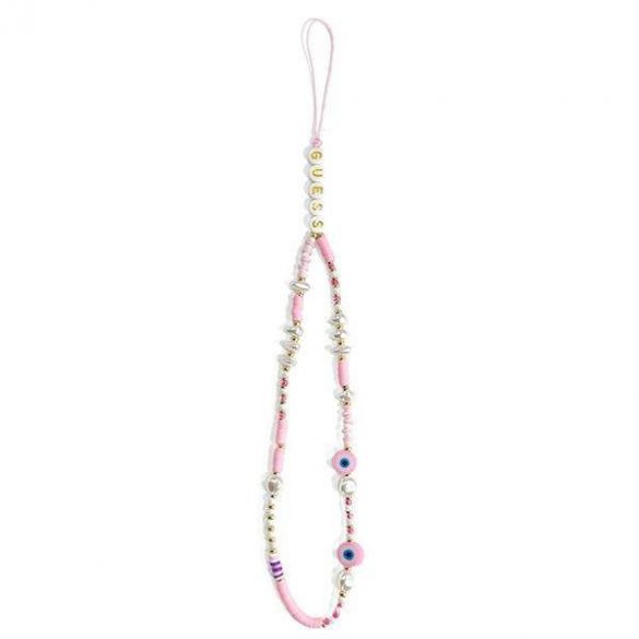 Guess zawieszka GUSTSHPP Phone Strap rózowy/roz Beads Shell husă