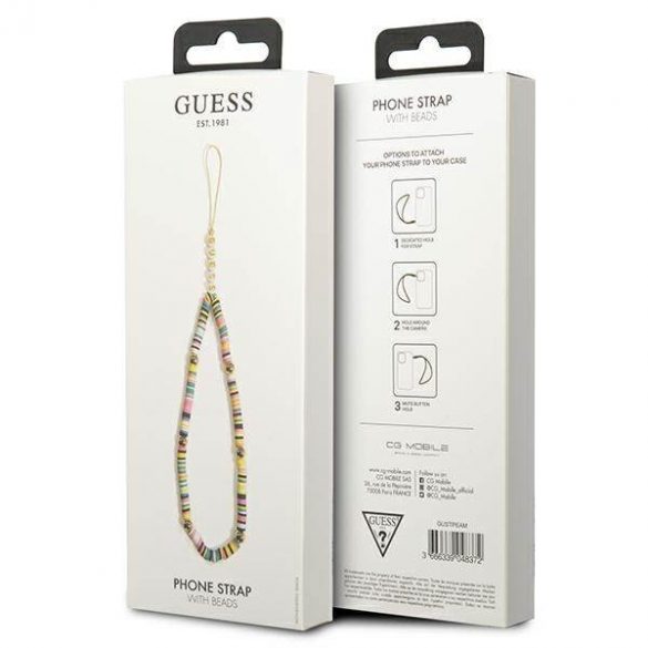 Guess zawieszka GUSTPEAM Husă pentru curea de telefon wielokolorowy/multicolor Heishi Beads