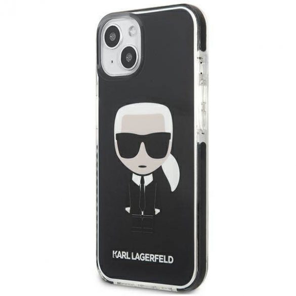 Karl Lagerfeld KLHCP13STPEIKK Husă rigidă pentru iPhone 13 mini de 5,4 inchi husă Iconik Karl neagră/czarny