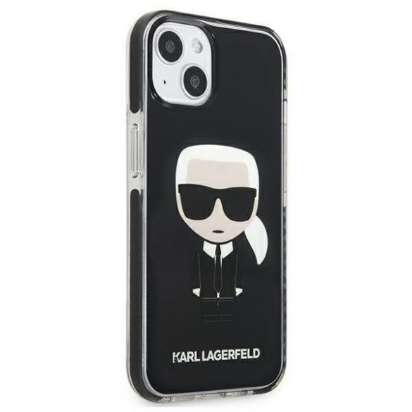 Karl Lagerfeld KLHCP13STPEIKK Husă rigidă pentru iPhone 13 mini de 5,4 inchi husă Iconik Karl neagră/czarny