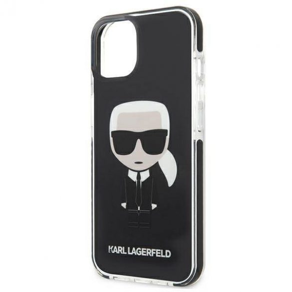 Karl Lagerfeld KLHCP13STPEIKK Husă rigidă pentru iPhone 13 mini de 5,4 inchi husă Iconik Karl neagră/czarny