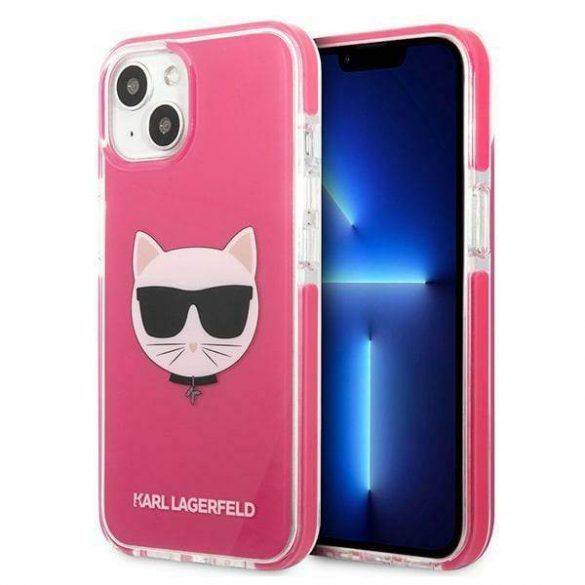 Karl Lagerfeld KLHCP13MTPECPI iPhone 13 / 14 / 15 6,1" hard Husă fuksja/fuschia Choupette Head