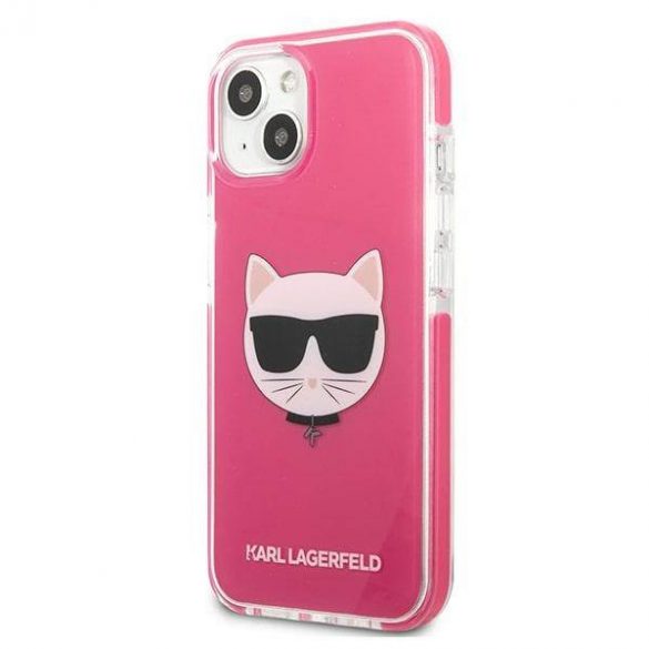 Karl Lagerfeld KLHCP13MTPECPI iPhone 13 / 14 / 15 6,1" hard Husă fuksja/fuschia Choupette Head