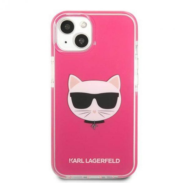 Karl Lagerfeld KLHCP13MTPECPI iPhone 13 / 14 / 15 6,1" hard Husă fuksja/fuschia Choupette Head