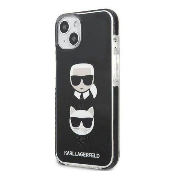 Karl Lagerfeld KLHCP13STPE2TK Carcasă rigidă pentru iPhone 13 mini 5,4" negru/negru Karl&Chouppete Head