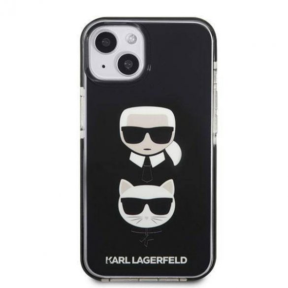 Karl Lagerfeld KLHCP13STPE2TK Carcasă rigidă pentru iPhone 13 mini 5,4" negru/negru Karl&Chouppete Head