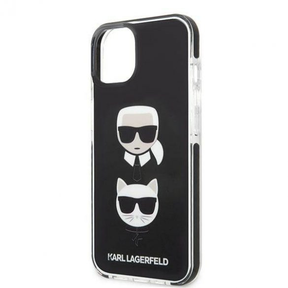 Karl Lagerfeld KLHCP13STPE2TK Carcasă rigidă pentru iPhone 13 mini 5,4" negru/negru Karl&Chouppete Head