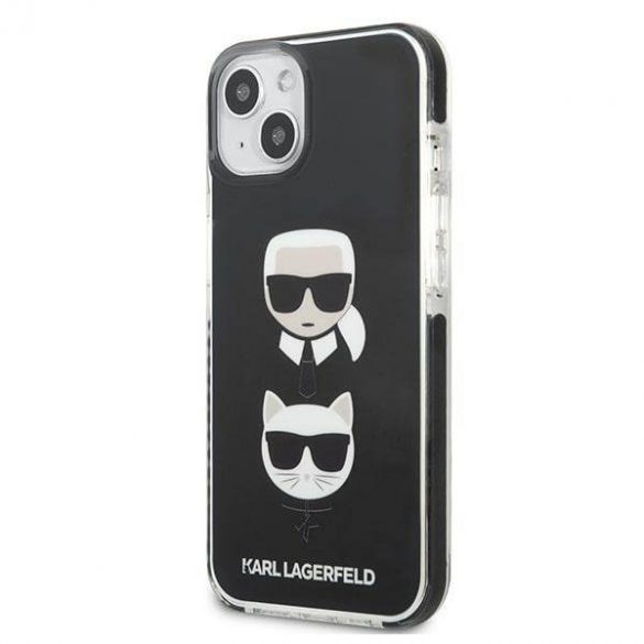 Karl Lagerfeld KLHCP13MTPE2TK iPhone 13 / 14 / 15 6,1" hard Husă negru/negru Karl&Choupette Head