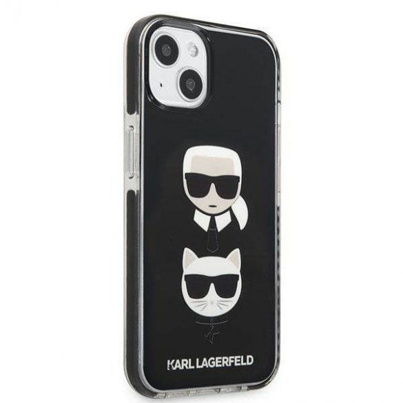 Karl Lagerfeld KLHCP13MTPE2TK iPhone 13 / 14 / 15 6,1" hard Husă negru/negru Karl&Choupette Head