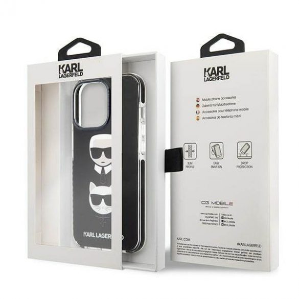 Karl Lagerfeld KLHCP13LTPE2TK iPhone 13 Pro / 13 6,1" hardcase czarny/negru Karl&Chouppete Head