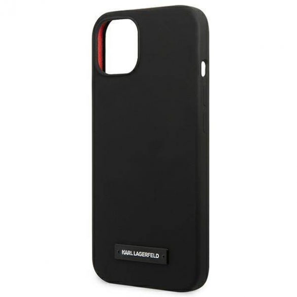 Karl Lagerfeld KLHCP13SSLMP1K iPhone 13 mini 5,4" hard Husă negru/negru Silicone Plaque husă