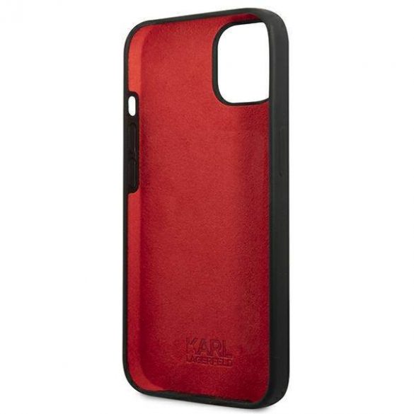 Karl Lagerfeld KLHCP13SSLMP1K iPhone 13 mini 5,4" hard Husă negru/negru Silicone Plaque husă