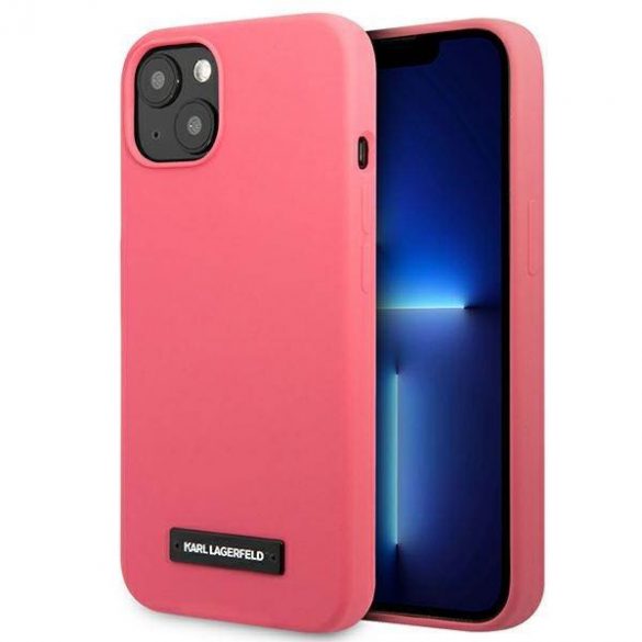 Karl Lagerfeld KLHCP13SSLMP1PI Husă rigidă pentru iPhone 13 mini 5,4" fuksja/fucsia Husă cu placă din silicon