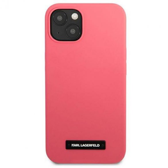 Karl Lagerfeld KLHCP13MSLMP1PI iPhone 13 / 14 / 15 6,1" Hardcase fuksja/fucsia Placă din silicon