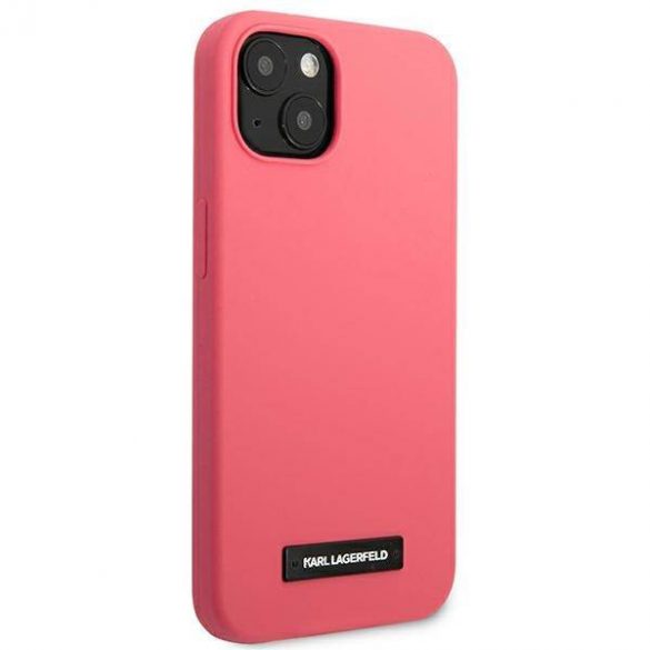 Karl Lagerfeld KLHCP13MSLMP1PI iPhone 13 / 14 / 15 6,1" Hardcase fuksja/fucsia Placă din silicon