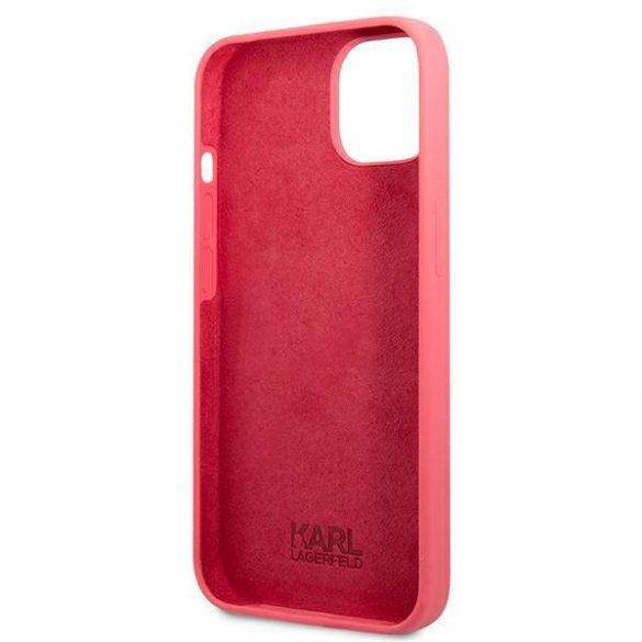 Karl Lagerfeld KLHCP13MSLMP1PI iPhone 13 / 14 / 15 6,1" Hardcase fuksja/fucsia Placă din silicon