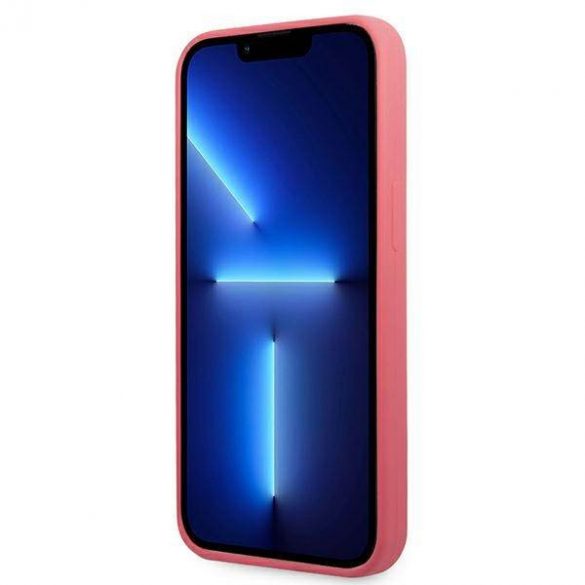 Karl Lagerfeld KLHCP13LSLMP1PI Husă rigidă pentru iPhone 13 Pro / 13 6,1" fuksja/fucsia Husă cu placă din silicon