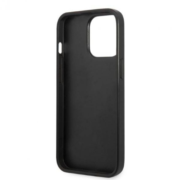 Karl Lagerfeld KLHCP13LSFMP2K Carcasă rigidă pentru iPhone 13 Pro / 13 de 6,1 inchi/negru Saffiano Plaque