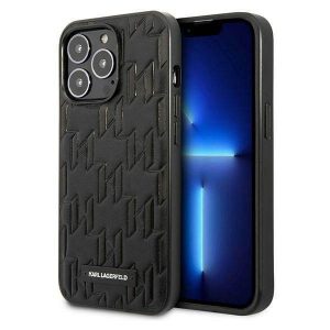 Karl Lagerfeld KLHCP13LMNMP1K Carcasă rigidă pentru iPhone 13 Pro / 13 de 6,1 inchi, negru/negru, cu monogramă