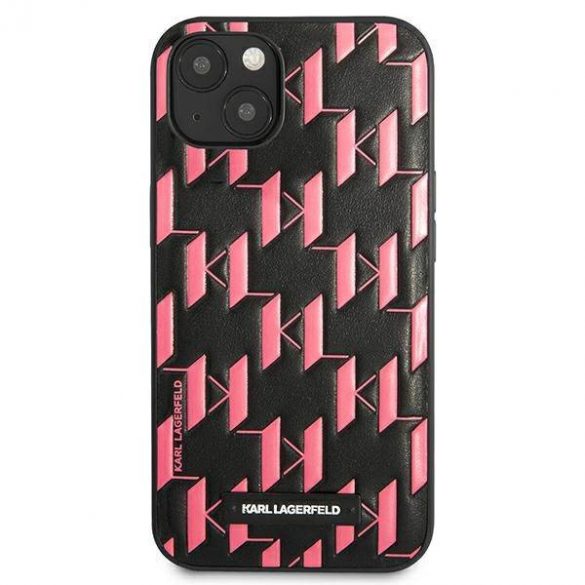 Karl Lagerfeld KLHCP13SMNMP1P Carcasă rigidă pentru iPhone 13 mini de 5,4" rożowy/roz Husă cu placă cu monogramă