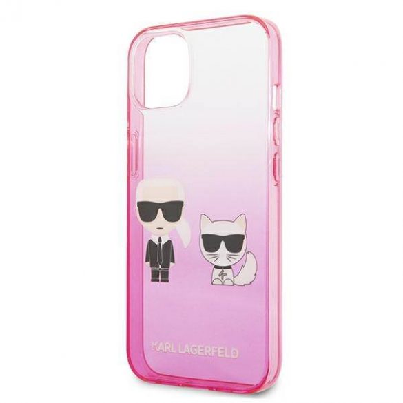 Karl Lagerfeld KLHCP13STGKCP Husă rigidă pentru iPhone 13 mini 5,4" różowy/roz Gradient Ikonik Karl & Choupette