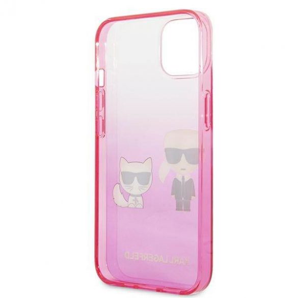 Karl Lagerfeld KLHCP13STGKCP Husă rigidă pentru iPhone 13 mini 5,4" różowy/roz Gradient Ikonik Karl & Choupette