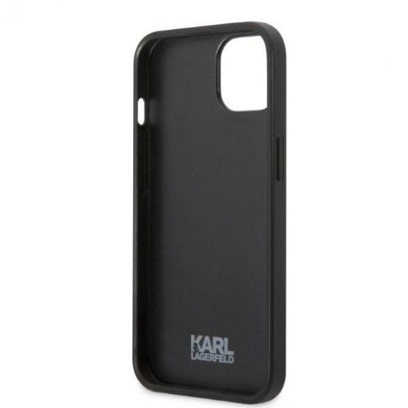 Karl Lagerfeld KLHCP13LPMNIKBK Husă rigidă pentru iPhone 13 Pro / 13 6,1" negru/negru Monogram Ikonik Patch