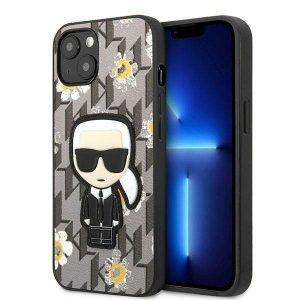 Karl Lagerfeld KLHCP13MPMNFIK1 iPhone 13 / 14 / 15 6,1" szary/gri Flower Ikonik Karl